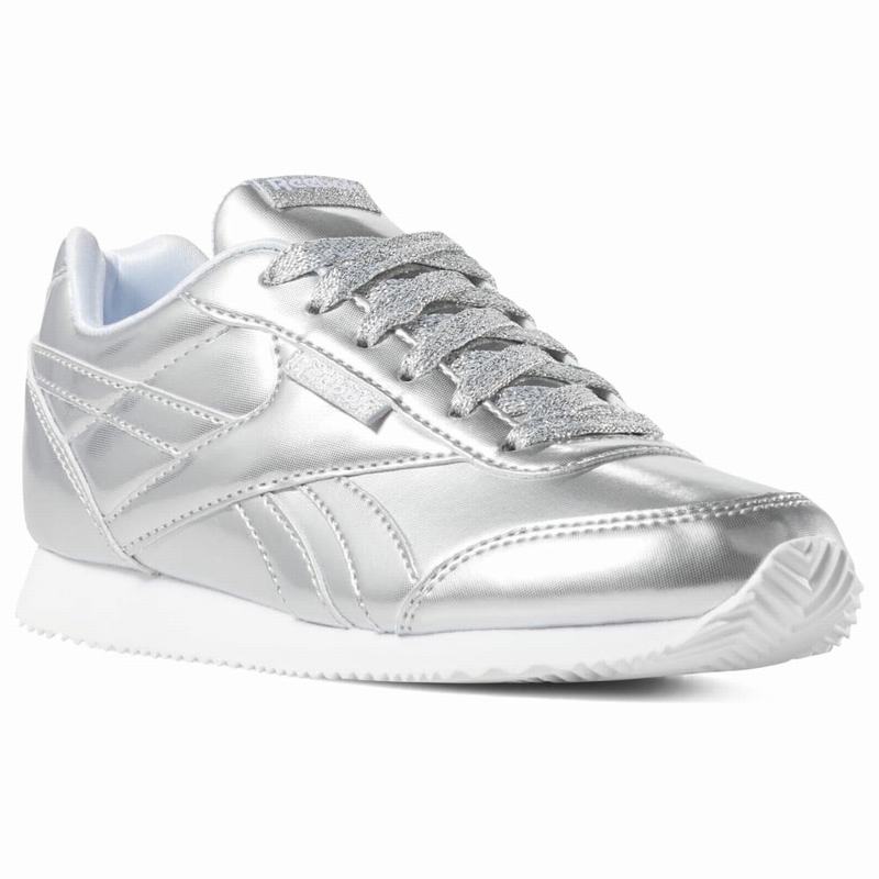 Reebok Royal Classic Jog 2 Shoes Girls Silver/White India IQ6116YN